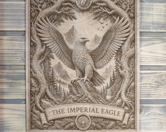 Eagle Wall Art, Engraved Wood Panel, Majestic Eagle Decor, Rustic Cabin Wall Art