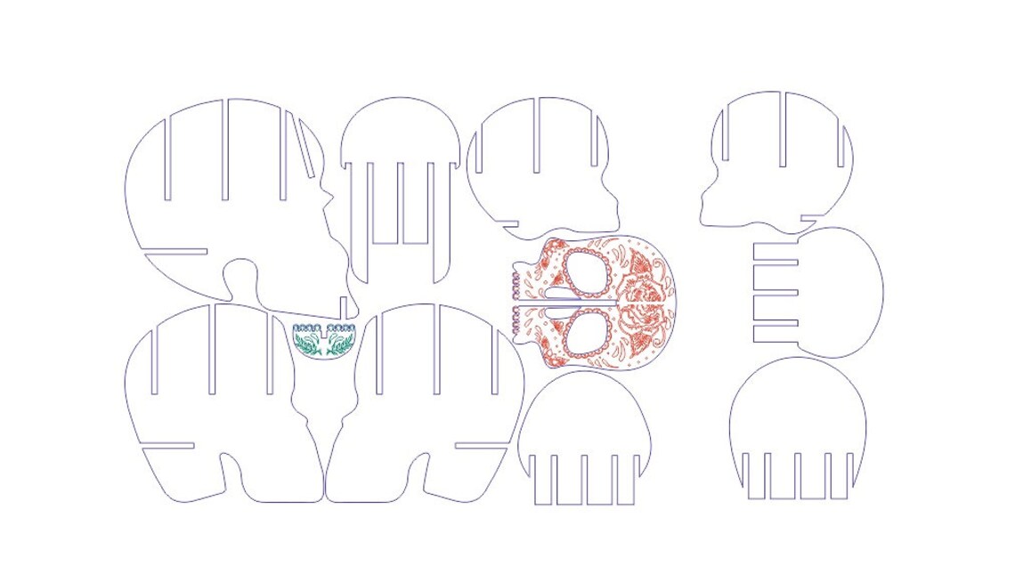 Sugar Skull Makeup Holder Skull Head Desk Storage Brush Etsy