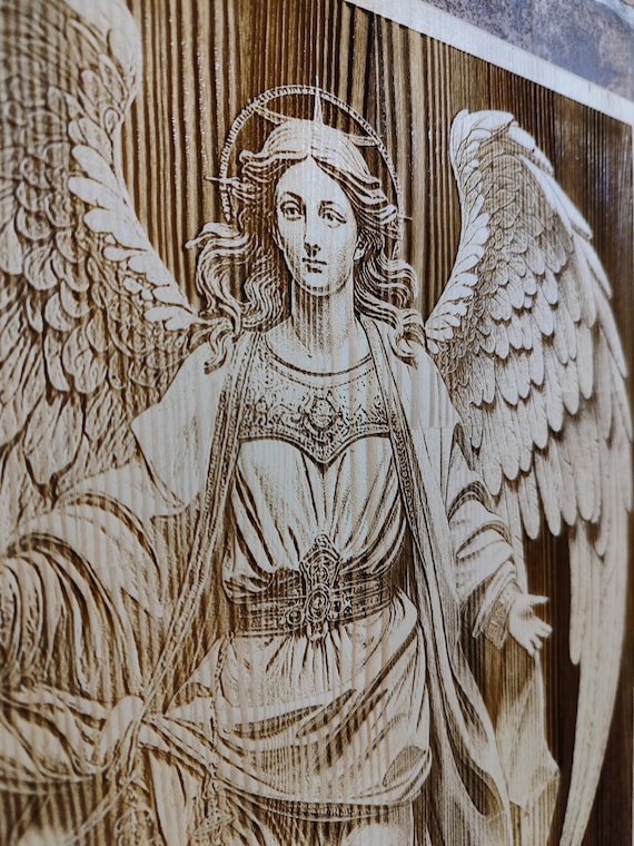 Wood Burning Archangel Triptych: Modern Christian Wall Art Set - Etsy