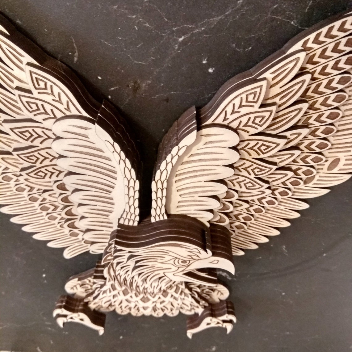 Bald Eagle Wood Wall Hanging 3D Eagle Wall Decor Multilayer Etsy