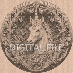 Lasergravur Dateien, Einhornkopf png, 3D Illusion, Holzgravur, Glowforge Laser Ready.