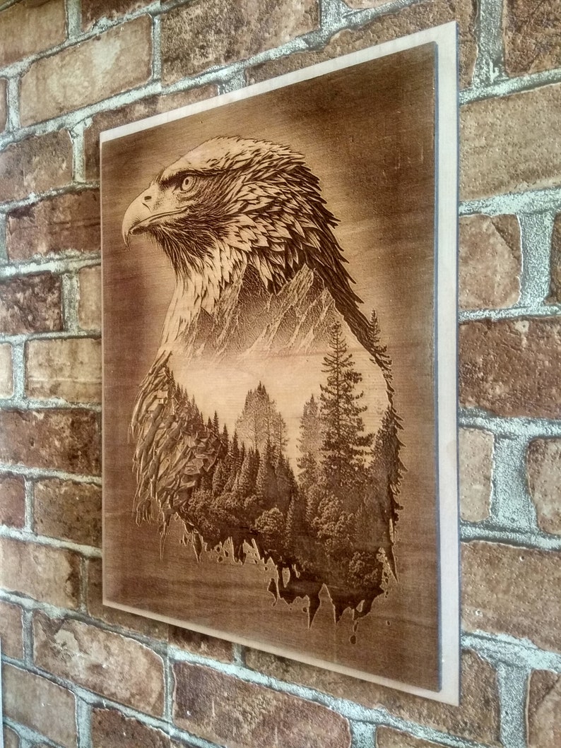 Bald Eagle 3D Illusion Laser Engraving Wall Art. Etsy