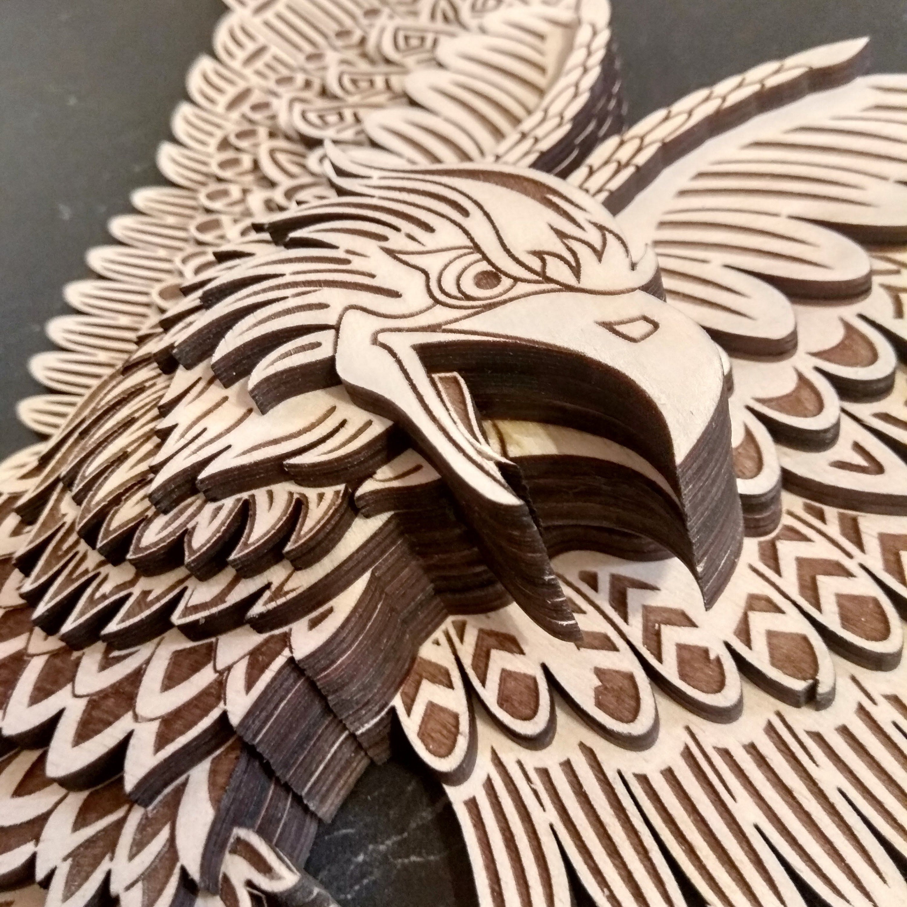 Bald Eagle Wood Wall Hanging 3D Eagle Wall Decor Multilayer Etsy