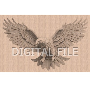 Lasergravur Dateien, Adler, 3D Illusion, Holzgravur, Glowforge Laser Ready.