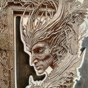 Druid, Forest Witch, 3D Illusion Wood Burning Art, Laser Engraved ...