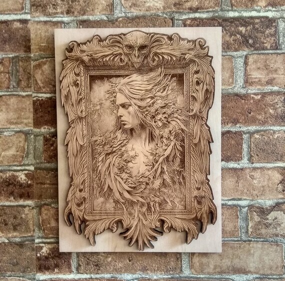 Witch, Wiccan Decor, Witchy Wall Art, 3D Illusion Wood Laser Engraving Wall Sign.