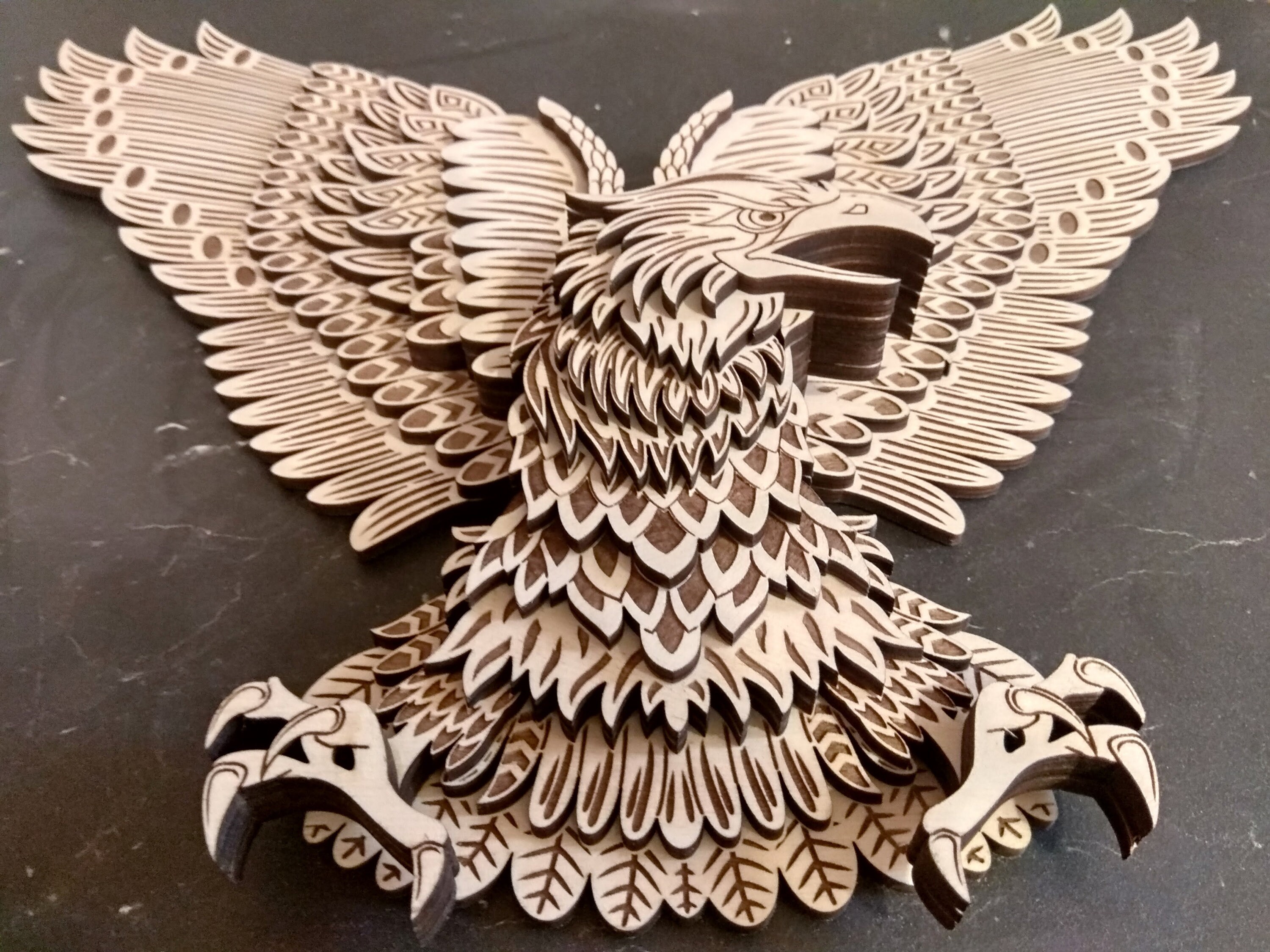 Bald Eagle Wood Wall Hanging 3D Eagle Wall Decor Multilayer Etsy