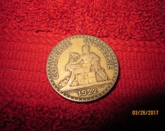 アンティークフランス 1922年 コマース インダストリーズ 2フラン