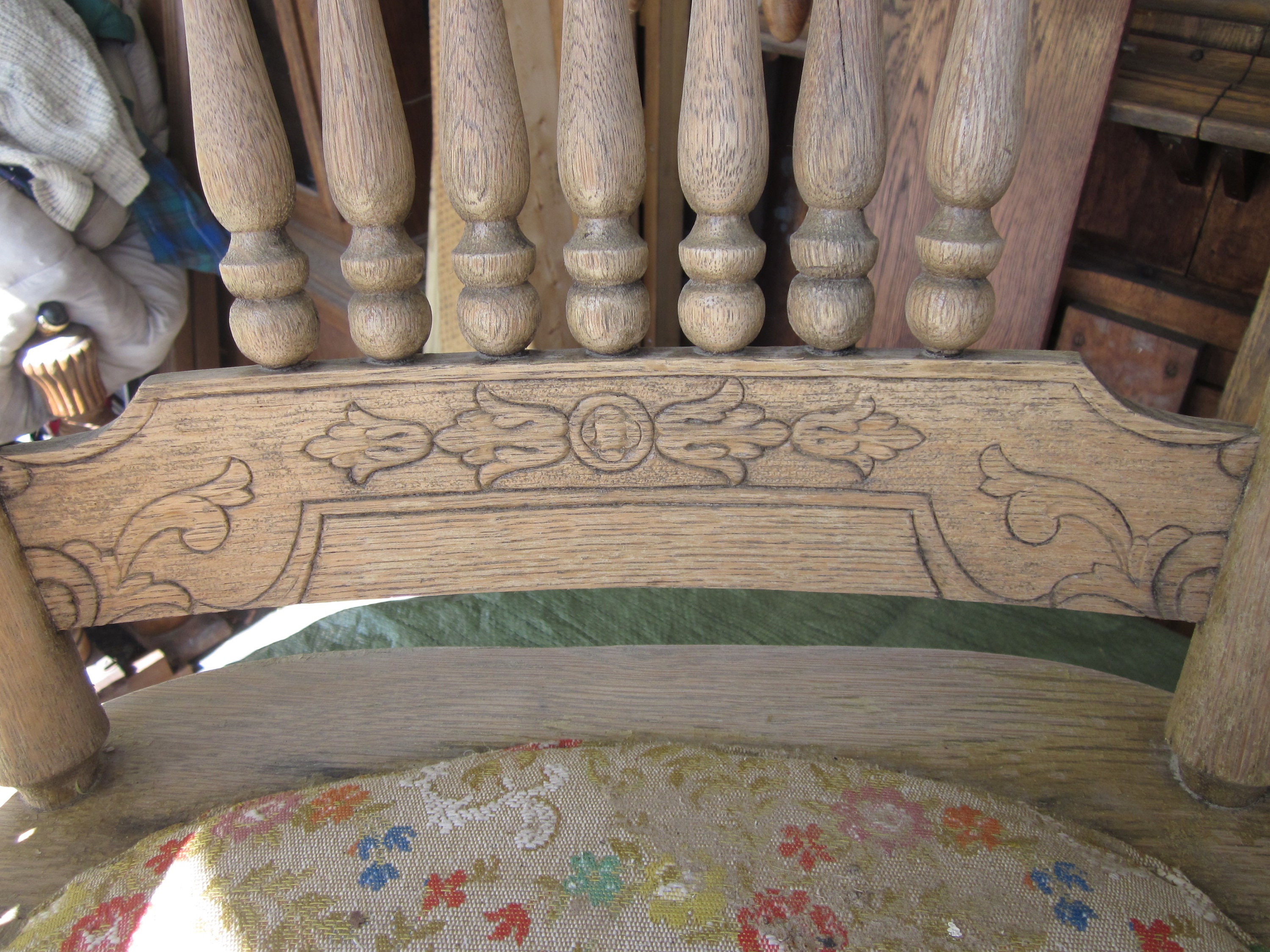 1 Antique Victorian Narrow Grained Oak Rocking Chair - Etsy