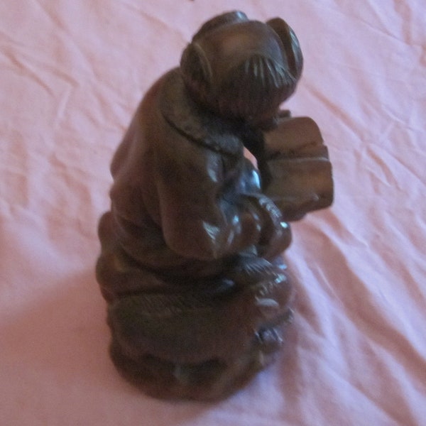 a vintage hand-Carved Chinese Rosewood Story-Teller Wood Statue [larger, #3]