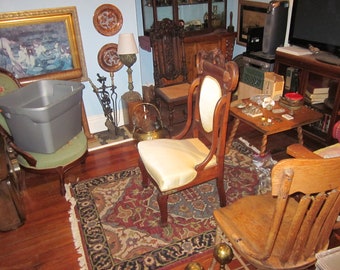 um 1840-1860 Solider gelegentlicher oder Sde Stuhl aus Walnuss, gepolstert