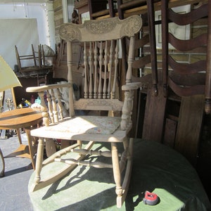 1 Antique Victorian Narrow Grained Oak Rocking Chair - Etsy