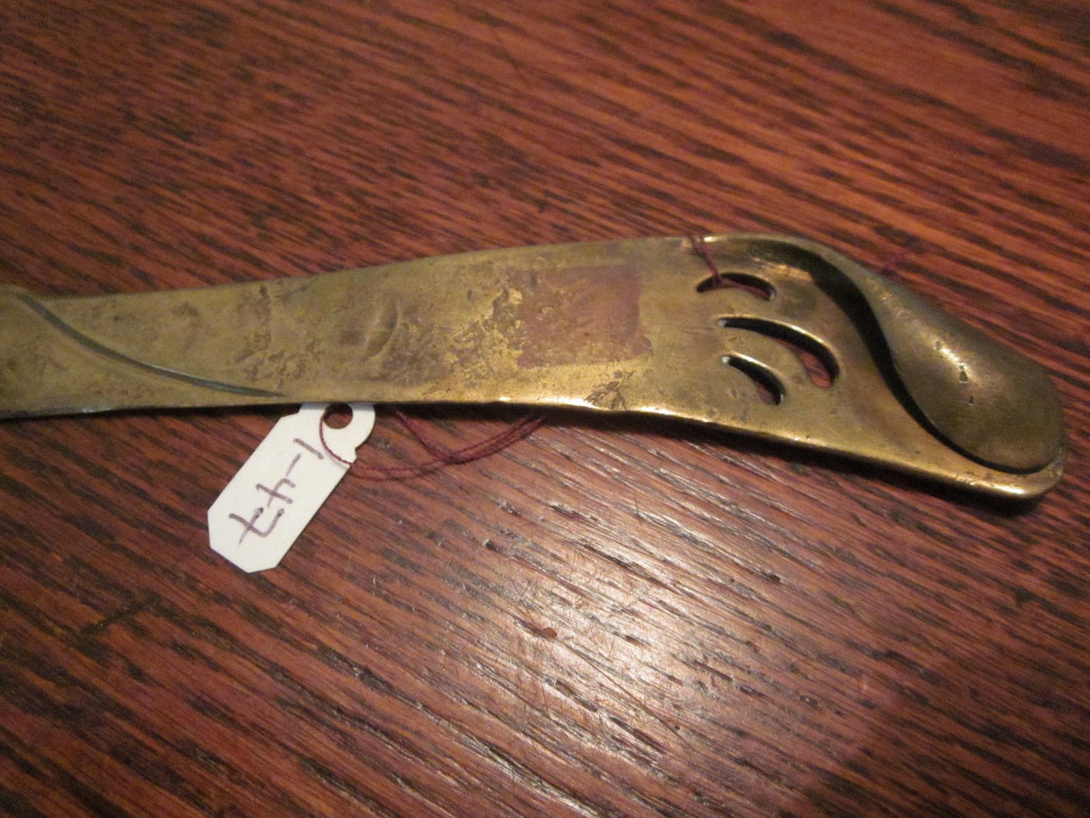 Antique German Hammered Brass Art Deco Letter Opener Etsy