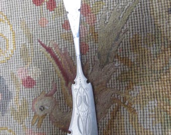 Cuchillo de mantequilla antiguo de plata COIN Master, grabado brillante, 30,9 gramos