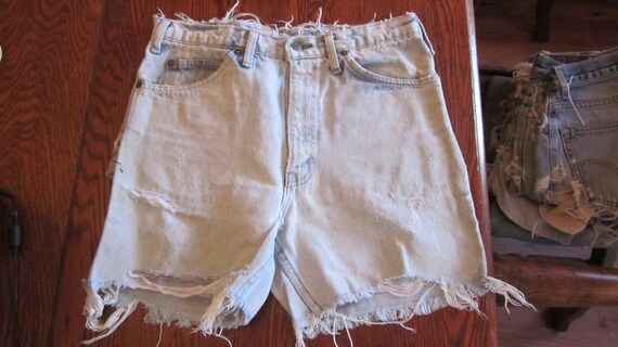 1 pair of Distressed Plain Pockets  Blue Jeans Sh… - image 7