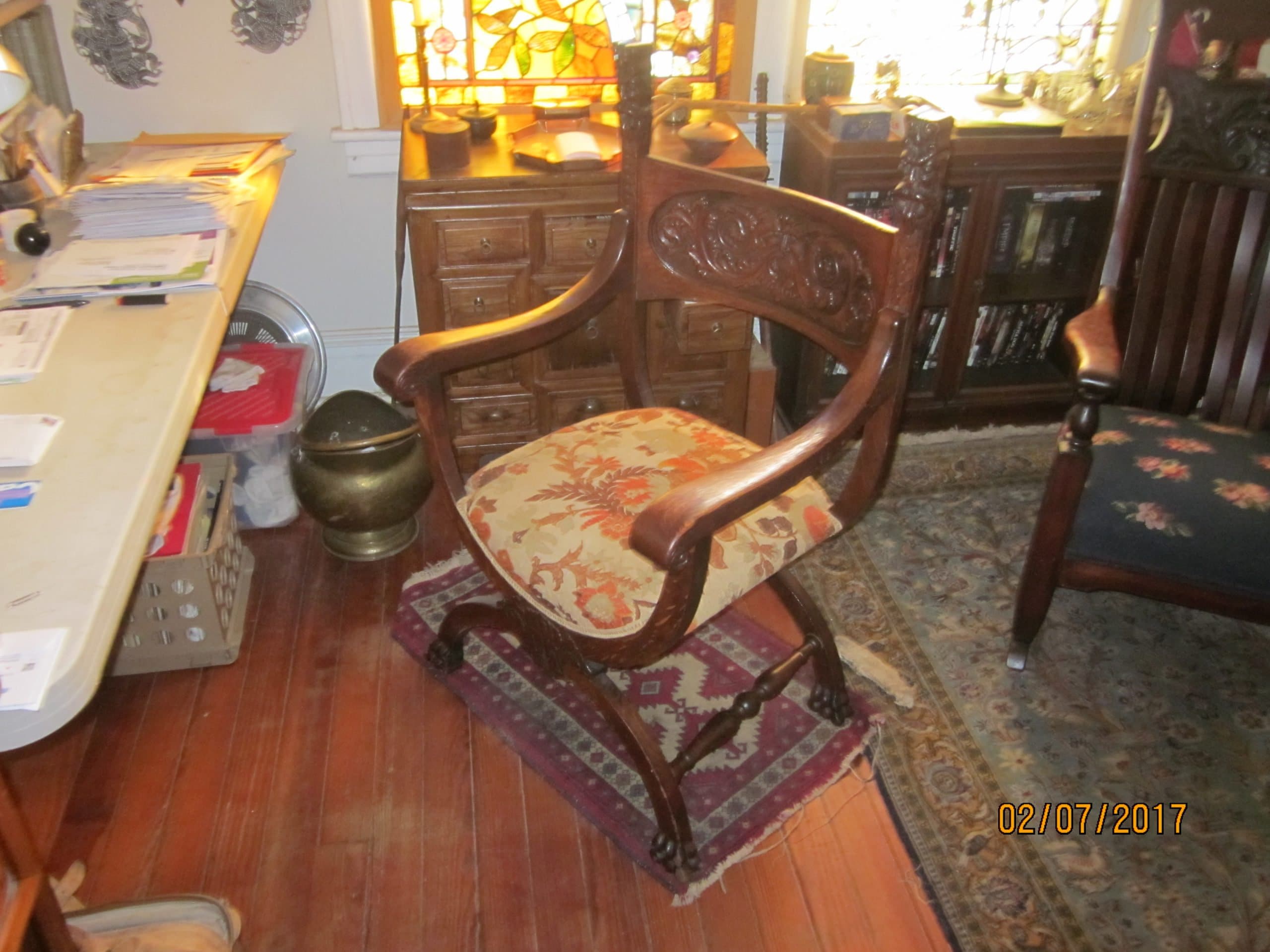 1 Victorian Stomps-burkhardt Tiger Oak Throne Chair, Old Patina - Etsy