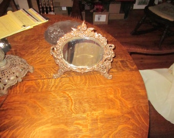 1 Art Nouveau Brass / Bronze Dresser-top Standing Mirror