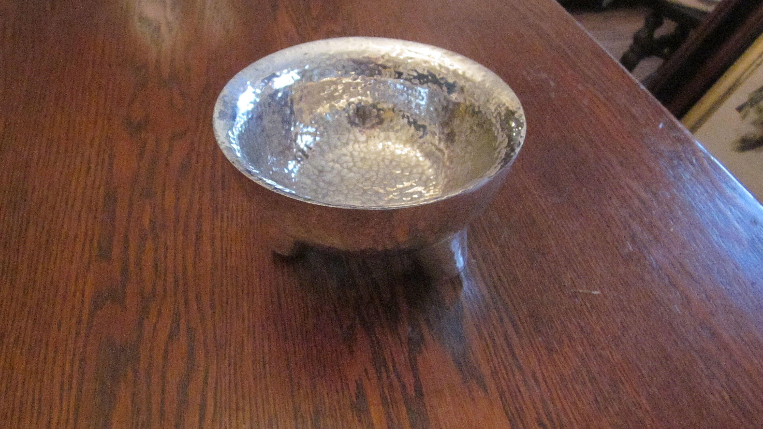 MidCentury Modern Silverplated Hammered Brass Bowl on 3 Etsy