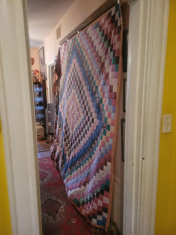 アンティーク　パッチワークキルト　大 アンティークキルト アメリカンキルト キルティングジャケット