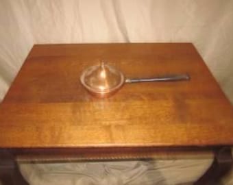 Vintage Copper Milk Warming Pot, black handle