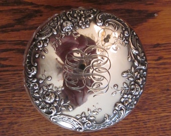 1 Jugendstil SterlingSilber Deckelschliff Kristall Eitelkeitsglas