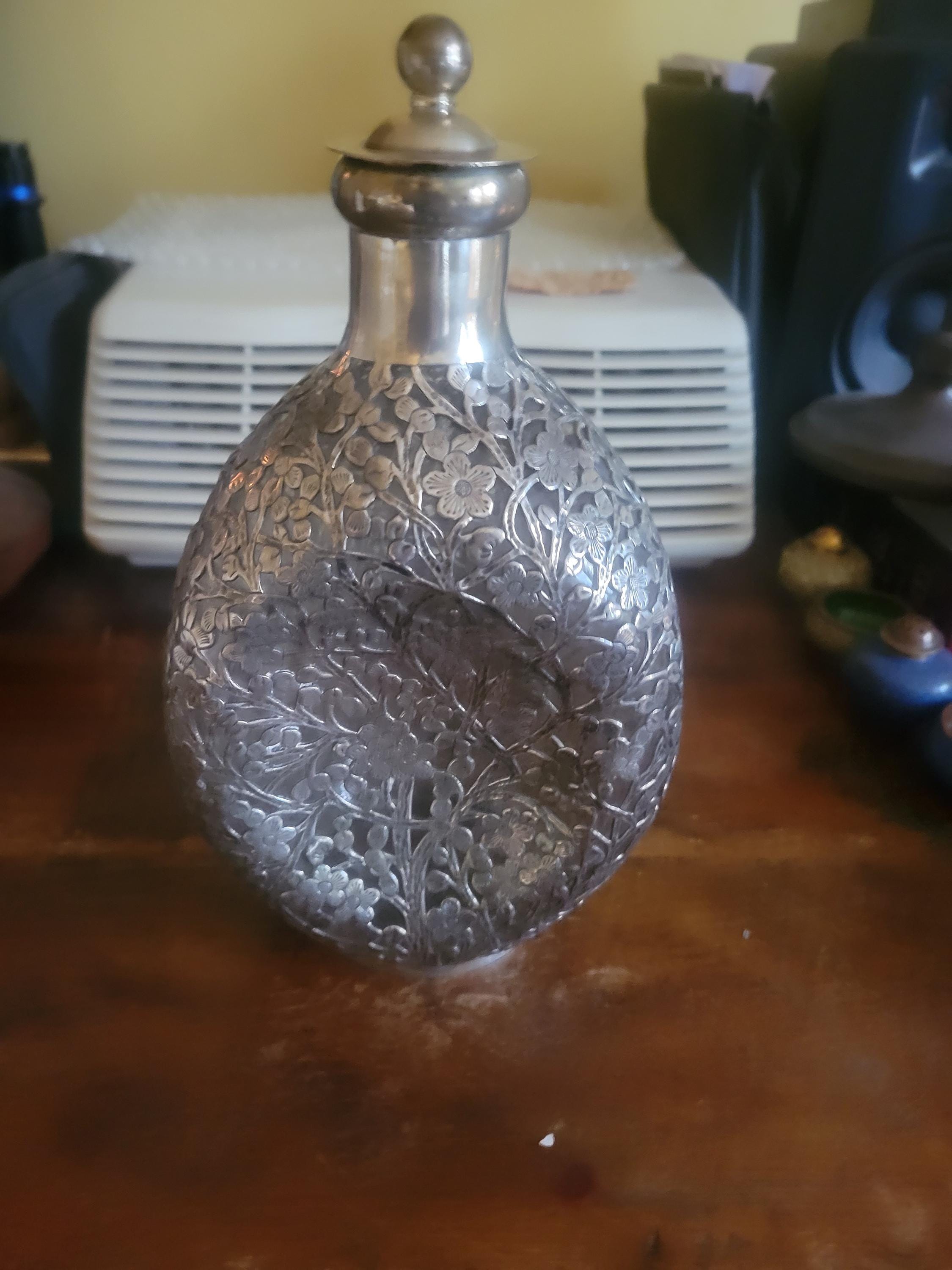 Dimple Decanter Bottle With Sterling Silver - Etsy