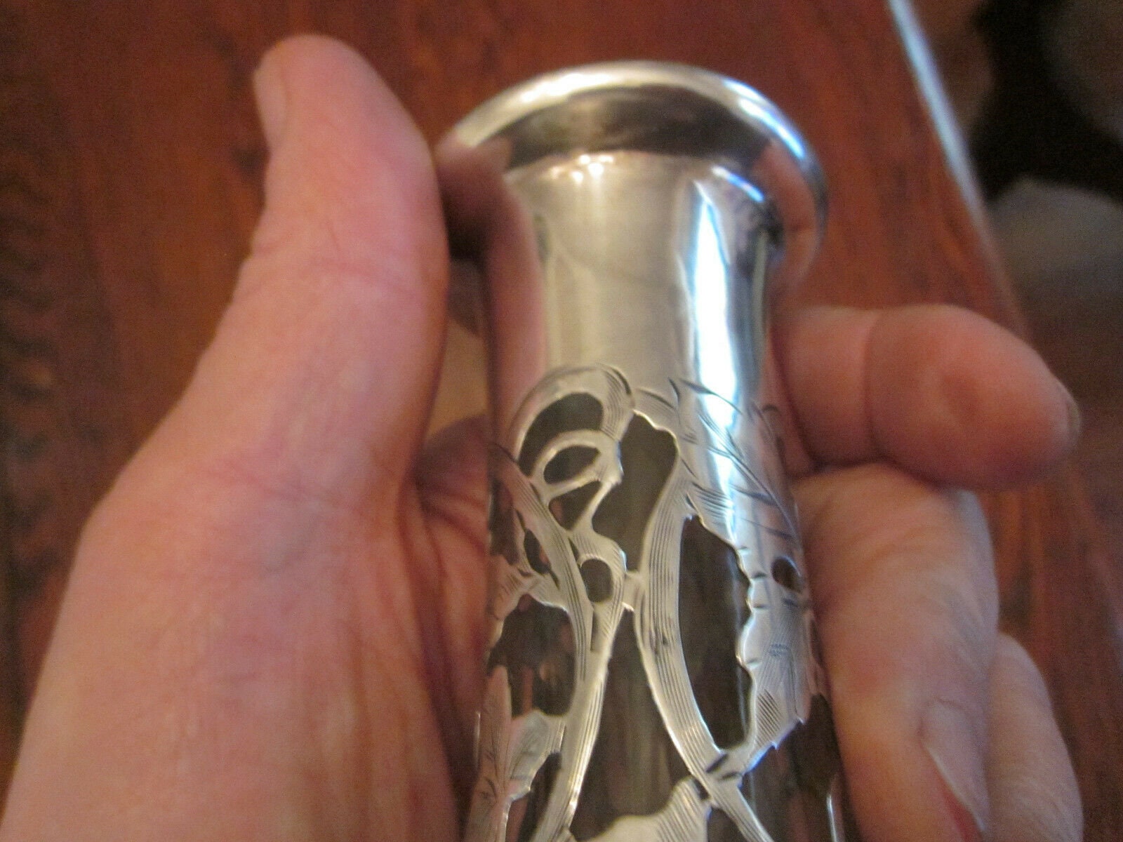 アンティーク アールヌーボー スターリングシルバー オーバーレイ