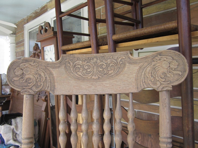 1 Antique Victorian Narrow Grained Oak Rocking Chair - Etsy