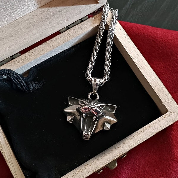 Pendentif médaillon d'école de chat avec collier chaîne cosplay - The Witcher - collier Ciri - cosplay Ciri