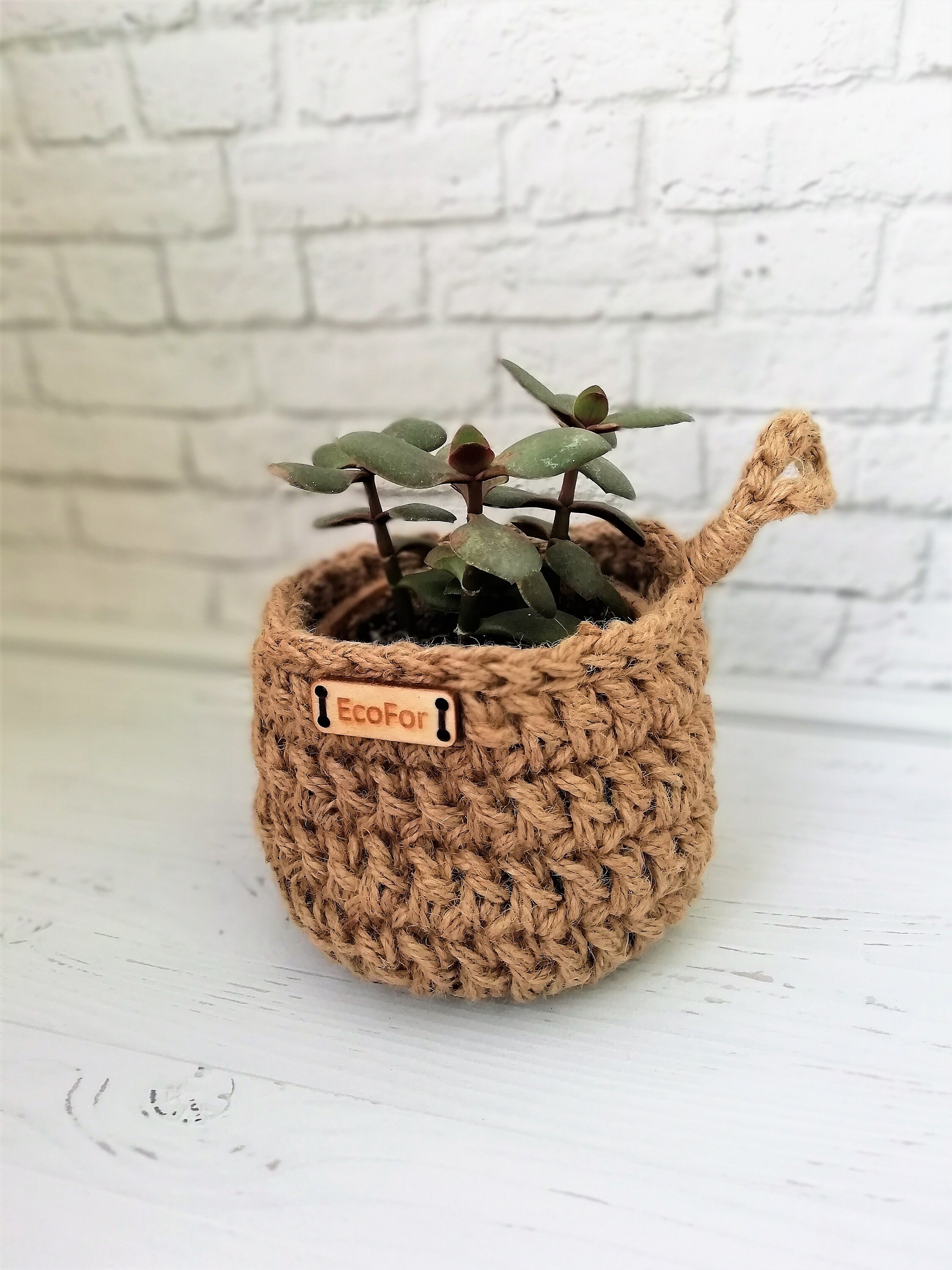 Maceta de yute ecológica, maceta Оrnamental, cesta de flores, pared de