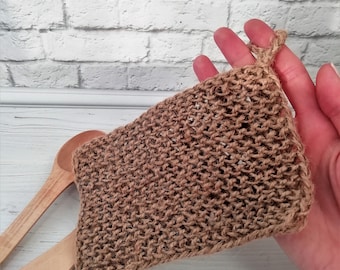 Kitchen washcloth made of natural jute,  jute cleaning pad,  tawashi in natural jute - zero waste, plastic free kitchen.