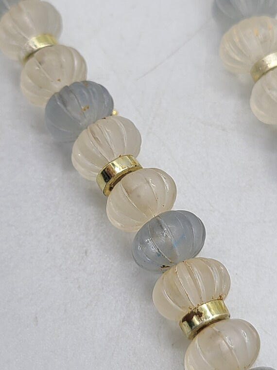 Vintage Light Blue Lucite Bulb Bead Necklace One … - image 7