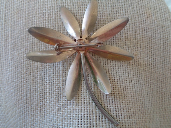 Daisy Flower Enamel Pin Brooch Mid Century Modern… - image 2