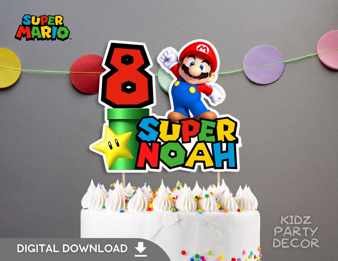 Super Mario Personalized Cake Topper Super Mario Birthday - Etsy