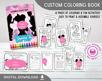 Printable Birthday coloring book | Corner Coloring book | Kids Coloring book | Birthday Coloring Sheets | Activity book | DIGITAL FILE