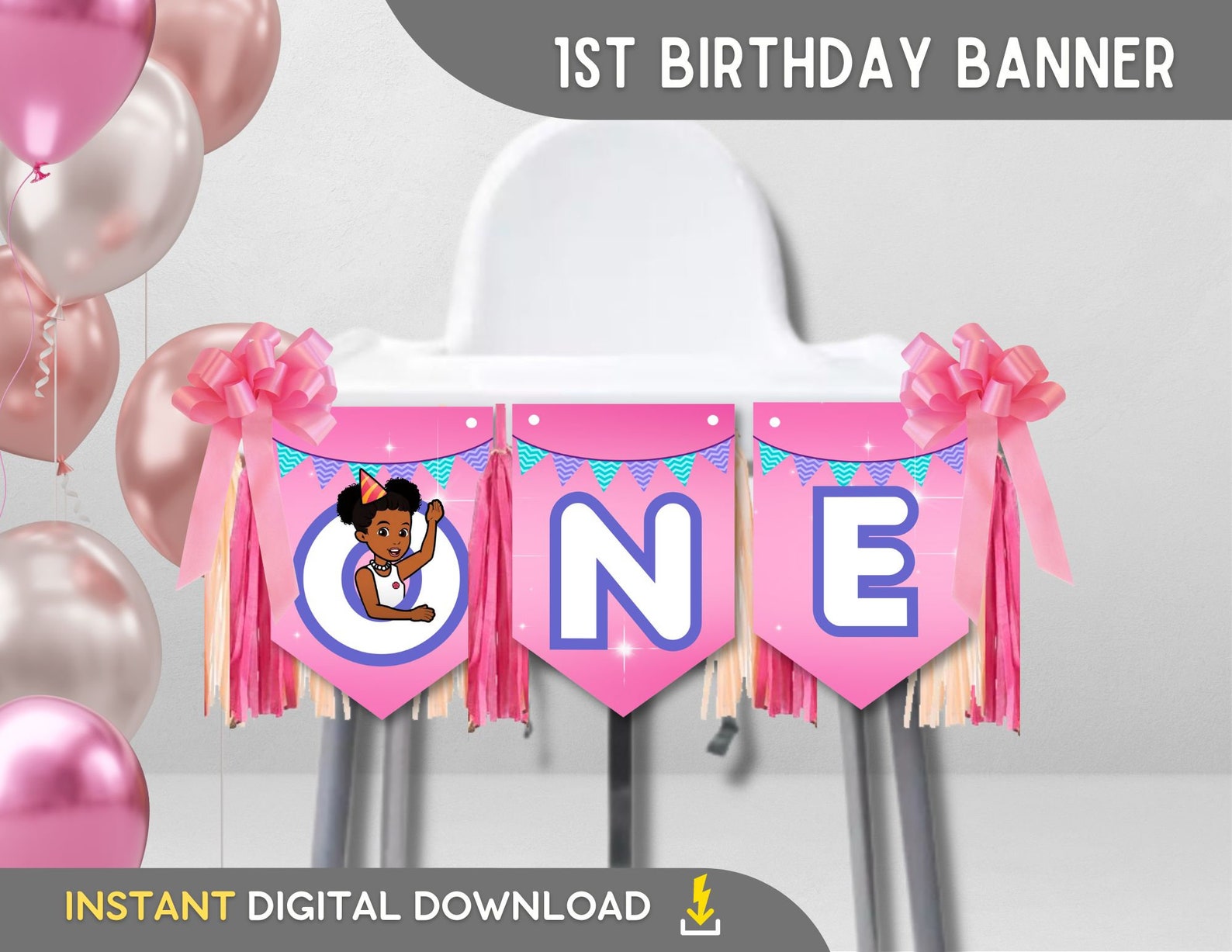 Gracie's Corner High Chair Banner First Birthday ONE Etsy