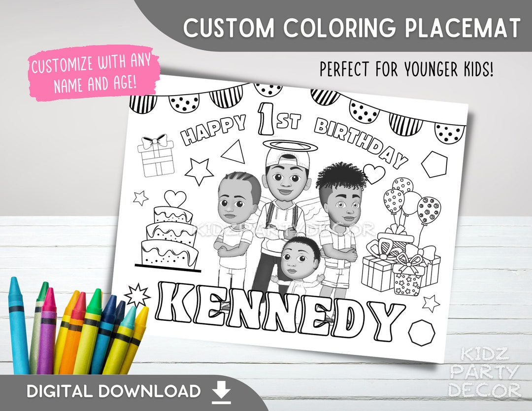 Printable Birthday Placemat Jools TV Coloring Placemat Etsy