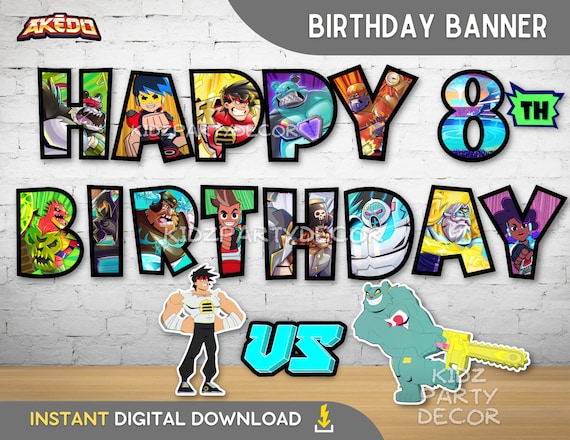 Kids Party Banner Kids Printable Party Banner Happy - Etsy