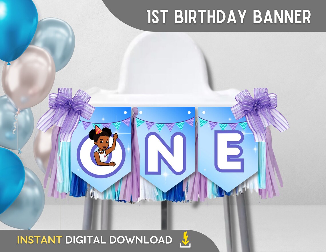 Gracie's Corner High Chair Banner First Birthday ONE - Etsy