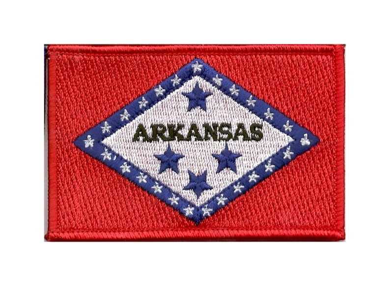 State Flag 100/% Embroidered Patch Arkansas 3 12 X 2 38