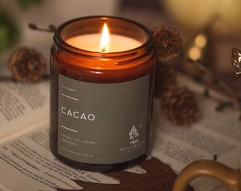 Cacao candle, cacao ritual, chocolate candle, cacao gifts, chocolate gifts, chocolate scented candle, cocoa bean, cacao ceremony