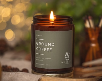 Ground coffee, coffee candle, fresh candle, coffee shop candle, home decor, minimal candle, cafe candle, cafe vibes, coffee beans