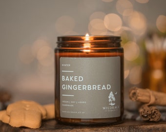 Baked Gingerbread, gingerbread candle, bakery candle, gingerbread gifts, gingerbread lovers, spiced candle, gifts for vegans, green home