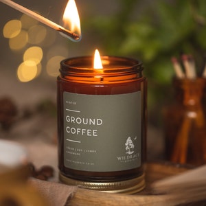 Ground coffee, coffee candle, fresh candle, coffee shop candle, home decor, minimal candle, cafe candle, cafe vibes, coffee beans image 5
