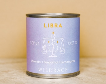 LIBRA, Zodiac candle, Zodiac gifts, essential oil candle, Star signs, Constellation gifts, witchy decor, minimal decor, horoscope candle