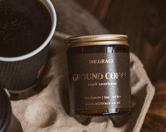Ground coffee, coffee candle, fresh candle, coffee shop candle, home decor, minimal candle, cafe candle, cafe vibes, coffee beans