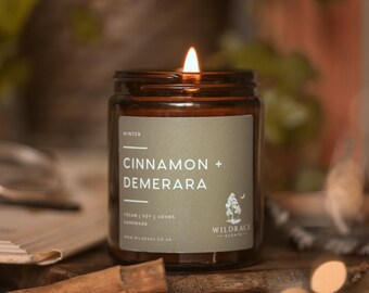 Cinnamon + Demerara, candle, home decor, cinnamon candle, christmas candle, spicy candle, christmas decor, christmas candles, christmas