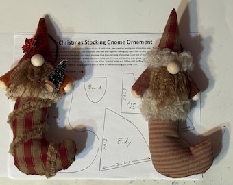 Christmas Stocking Gnome Ornament Pattern Digital Download