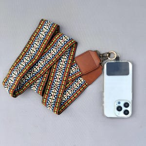 Wide Phone Lanyard Strap, 2 hooks, universal iPhone, Samsung, Google Phone