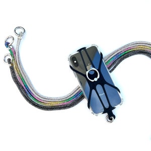 Silicon Phone Holder with Finger Ring, Cell Phone Case Holder, Universal Phone Necklace, Colorful Lanyards, Mobile Phone Stand, High Quality
